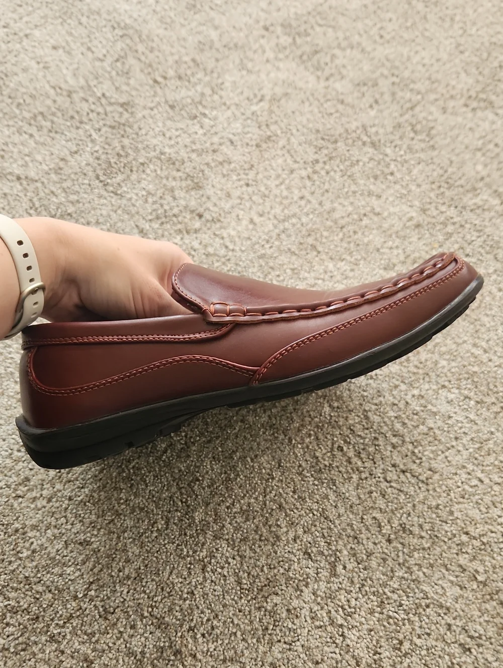 Deer Stags Boys Brown Slip-On Leather Loafers